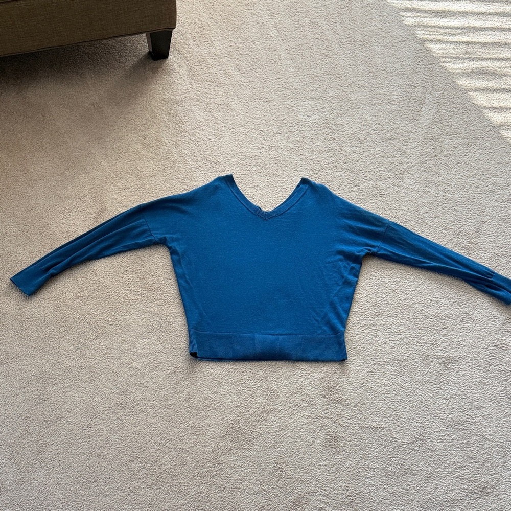 Banana Republic Factory Blue V-Neck Sweater